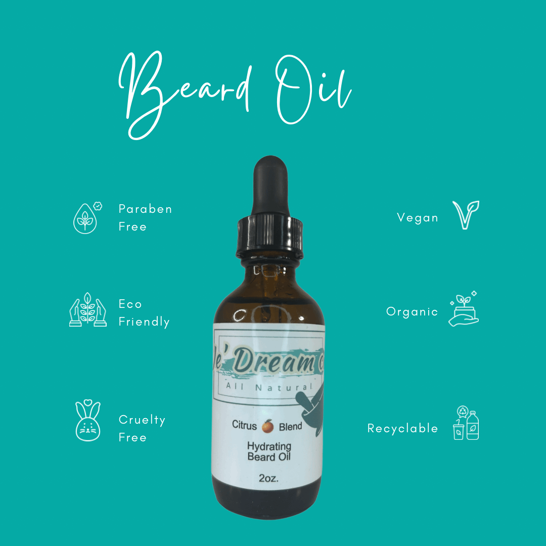 front packet, citrus beard oil 2 ounce bottle 