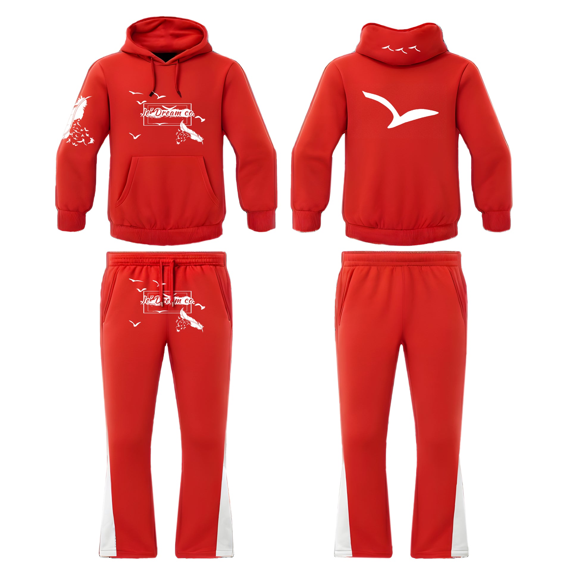 Je’ Dream co flare sweatsuit front & back 