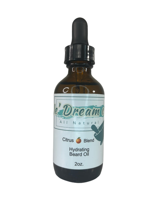 Citrus Beard oil 2 ounce bottle , front packet 